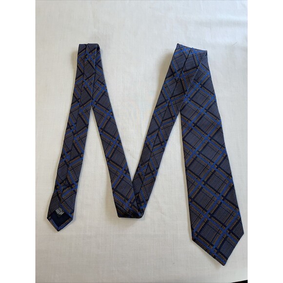 The Men’s Store Bloomingdale’s Men’s Dress Tie Size 56” Blue Striped Silk Italy - Picture 4 of 12